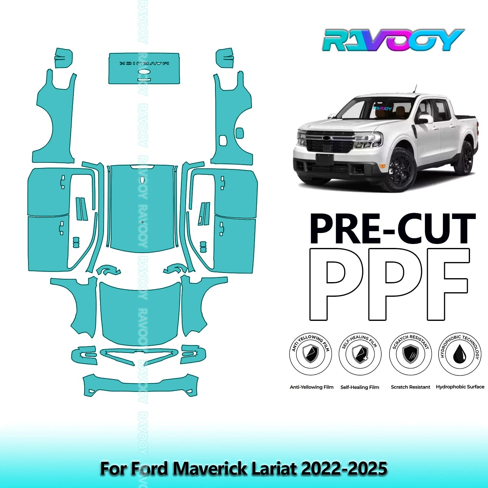 

Car Precut PPF Paint Protection Film Full Vehicle For Ford Maverick Lariat 2022-2025