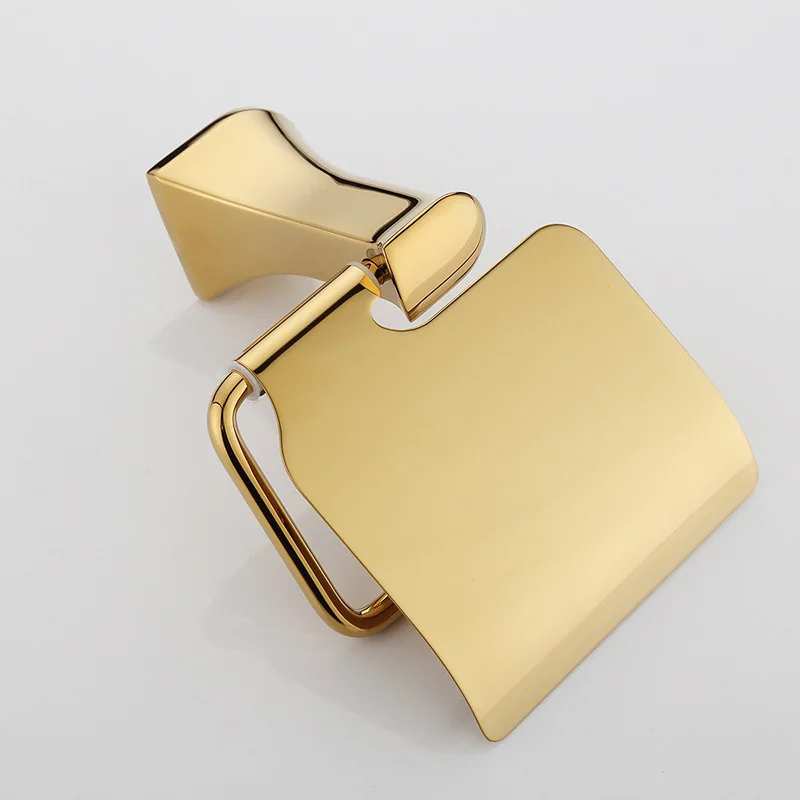 Luxury Gold Bathroom Paper Holder High Quality Brass Newest Toilet Paper roll holder Golden bathroom hardware accessory