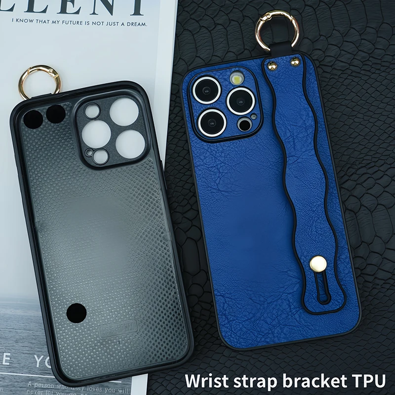 

Креативный мягкий кожаный браслет из ТПУ с противоскользящим держателем для телефона для iPhone 15 Pro Max 11 12 13 14 Pro Max противоударная задняя крышка