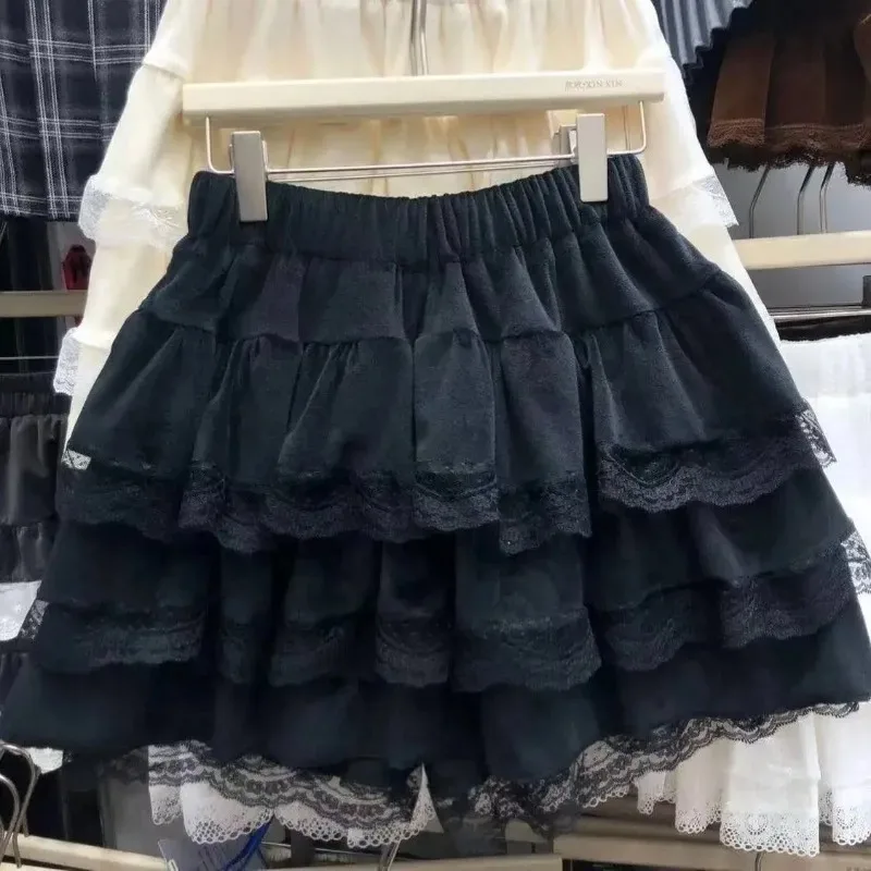 

Sweet Spicy Girl Bow Strap Fluffy Cake Skirt Harajuku Subculture High Waist Multi-layer Skirt Women Summer New Y2K Mini Skirt