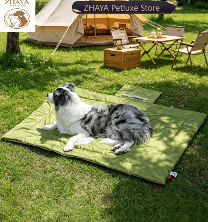 ZHAYA Foldable Pet Mat Portable Travel Camping Waterproof Outdoor Washable Dog Cat Bed Pad for Floor Protection