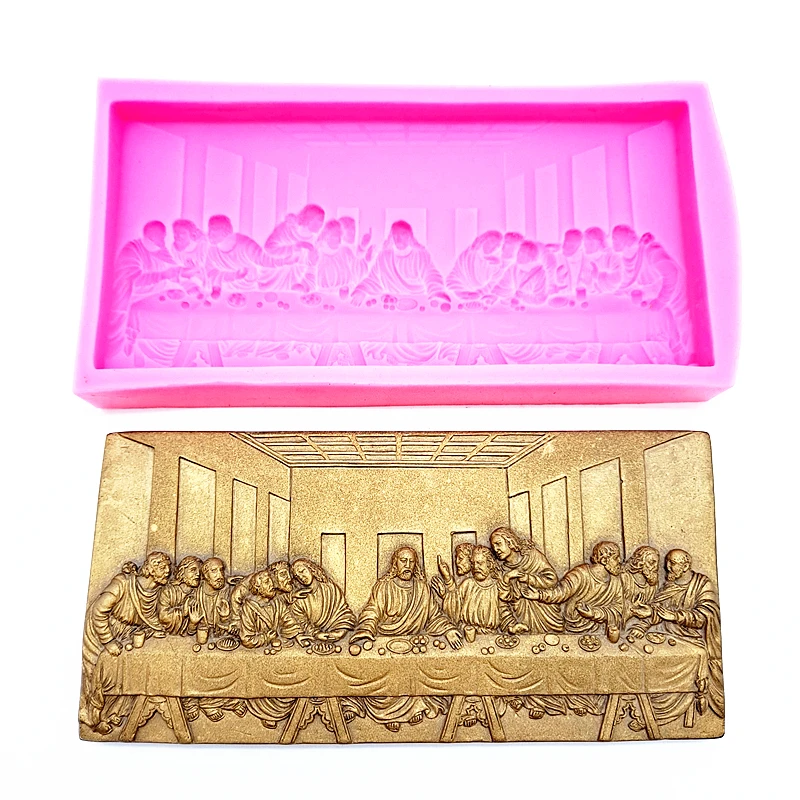 Silicone Mold Last Supper Resin Gypsum Candle Concrete Crystal Drop Glue Mold DIY Handmade Crafts Pendant