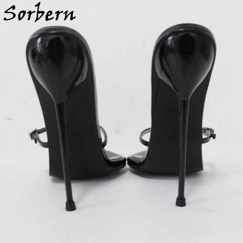 Sorbern 14cm Metal High Heel Slippers Women Night Club Party Heels Ladies Slides T Show Sandals Sissy Boy Footwear