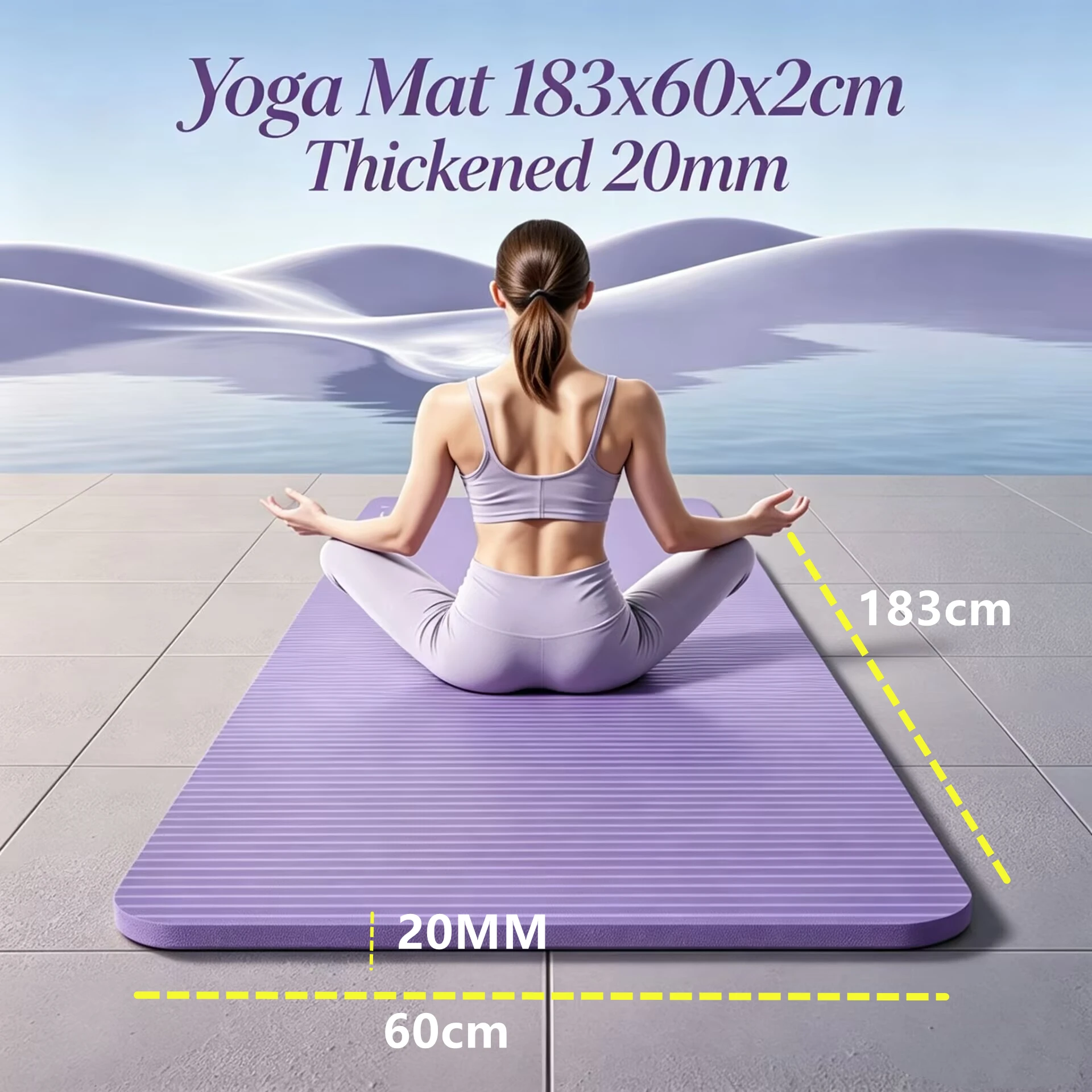183x60cm Fitness Mat Blanket  Exercise Yoga 20MM Thick Yoga Mats Anti-slip Sport and Pilates Gymnastics Mat Fitness Equipment