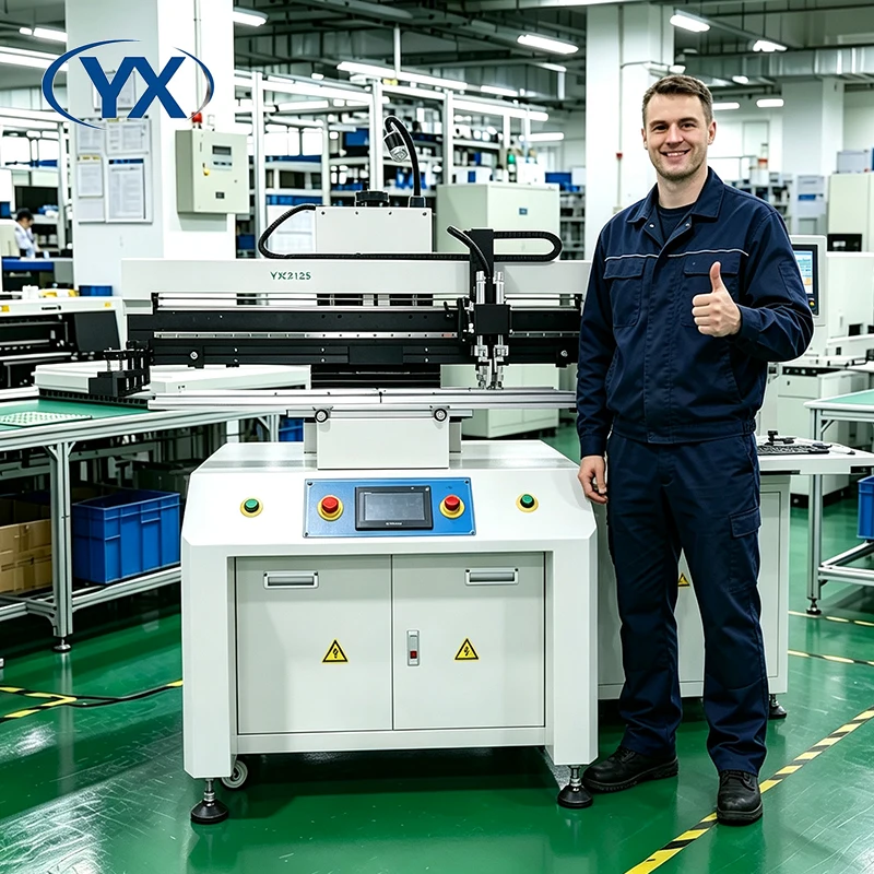 Free Customs Tax Pick and Place Machine YX32125 SMT Screen Printing Solder Paste Printer Production Line For Led Lamps