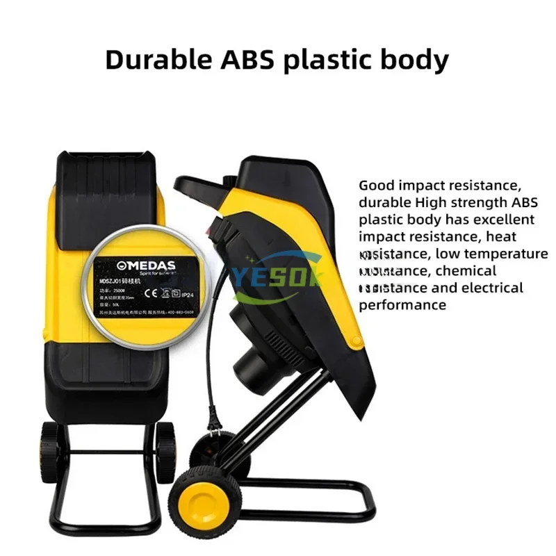 Electric Branch Crusher Small Household Orchard Tree Branch Crusher High Power Wood Crusher Leaf Tree