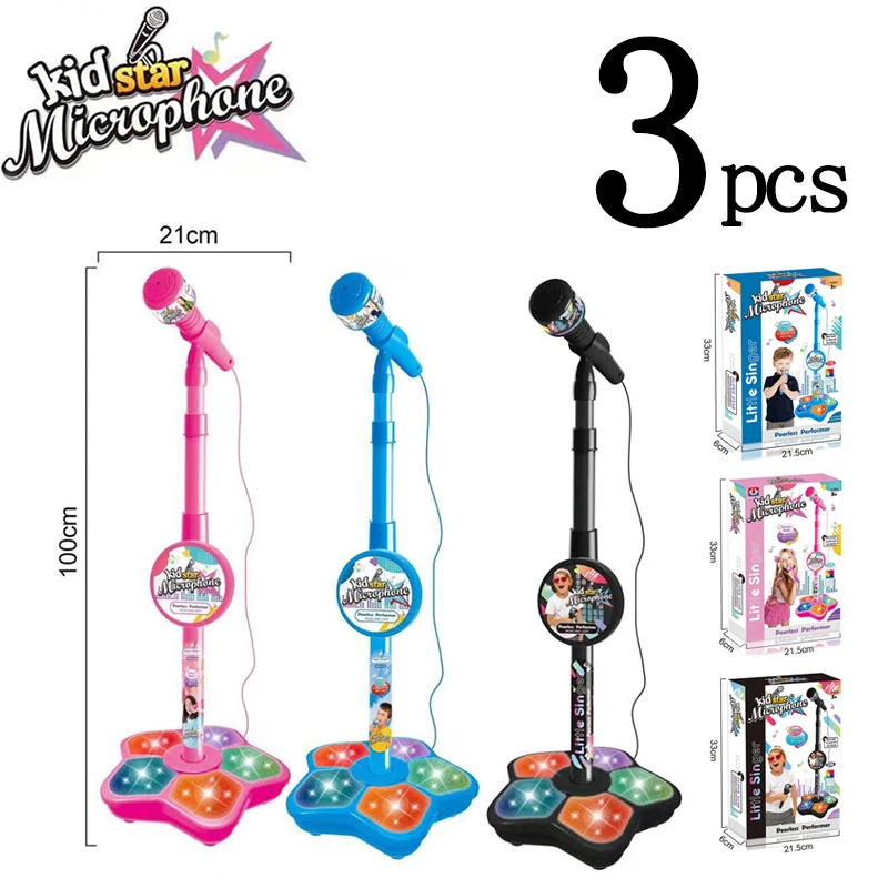 Microfono per bambini con supporto Macchina per canzoni karaoke Giocattoli per strumenti musicali Giocattoli educativi per l'allenamento del cervello Regalo di compleanno per ragazza ragazzo
