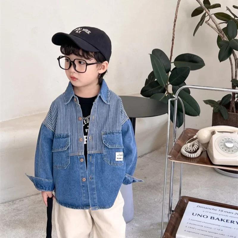 

Boys Baby's Kids Blouse Coat Jacket Outwear Cotton 2024 Jean Spring Autumn Shirts Outwear Teenagers Overcoat Children's Clothin