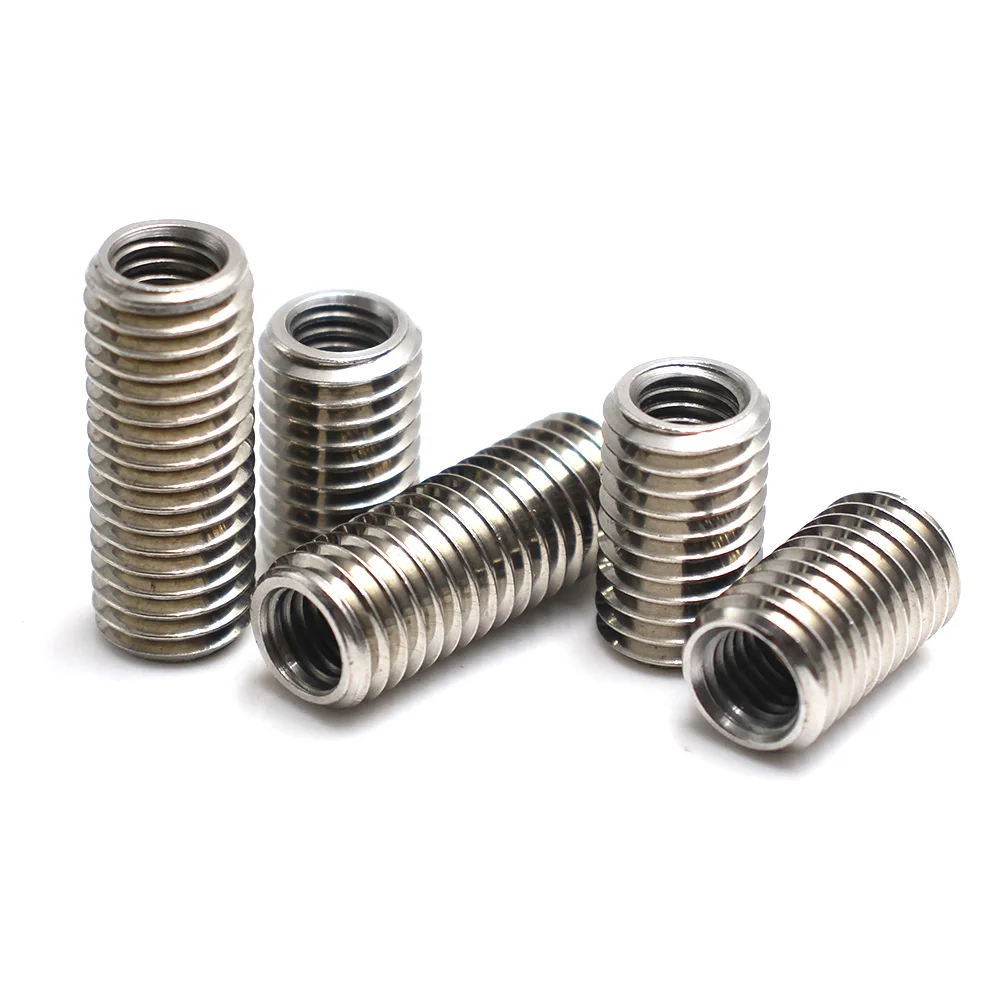 304 Stainless Steel Internal External Threaded Inserts Thread Repair Sleeve Conversion Nut Thread Protector M2-M12
