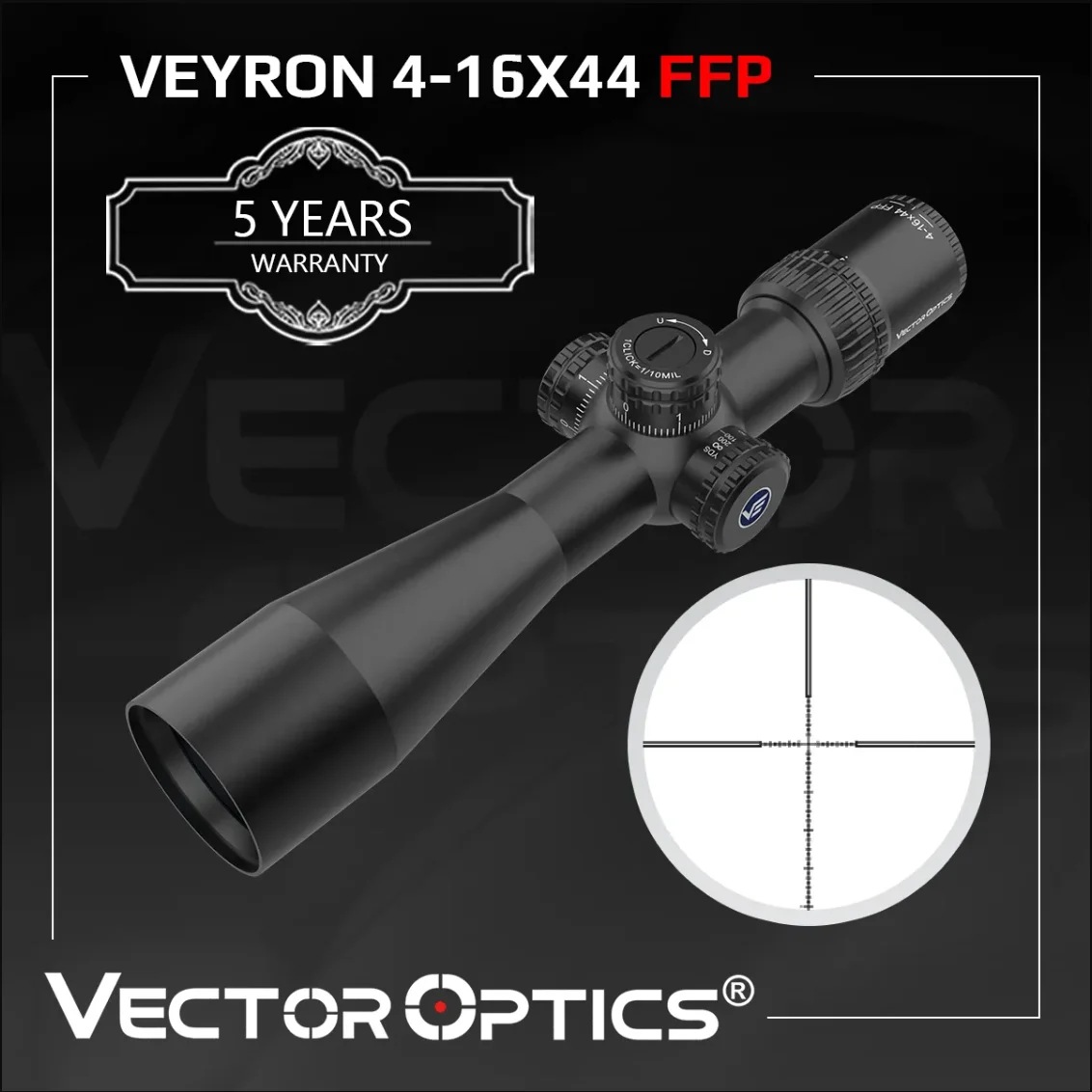 

Vector Optics Veyron 4-16x44 Air Rifle Scope FFP Riflescope Ultra Short Compact 1/10 MIL .22 .25LR Also Fits Short Firearms