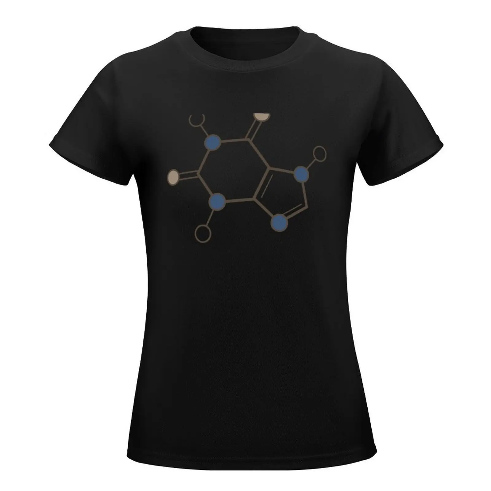 caffeine molecular structure T-Shirt summer tops kawaii clothes summer clothes Female clothing t-shirts for Women loose fit