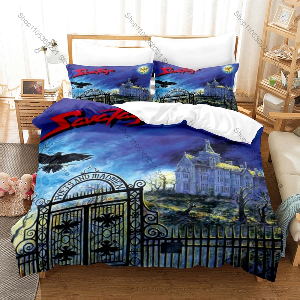 Cool Legendary Metal Band 3PCS Bed Set Savatage Vivid Album Art Print Cozy All Season Bedding Rock Music Duvet Cover 2 Pillowcas