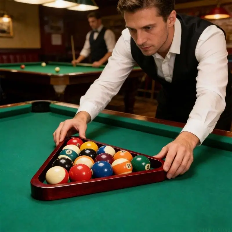 

U2JB Набор бильярдных стоек премиум-класса из цельного дерева, включая позиционер и квадратную рамку для профессионального шаров