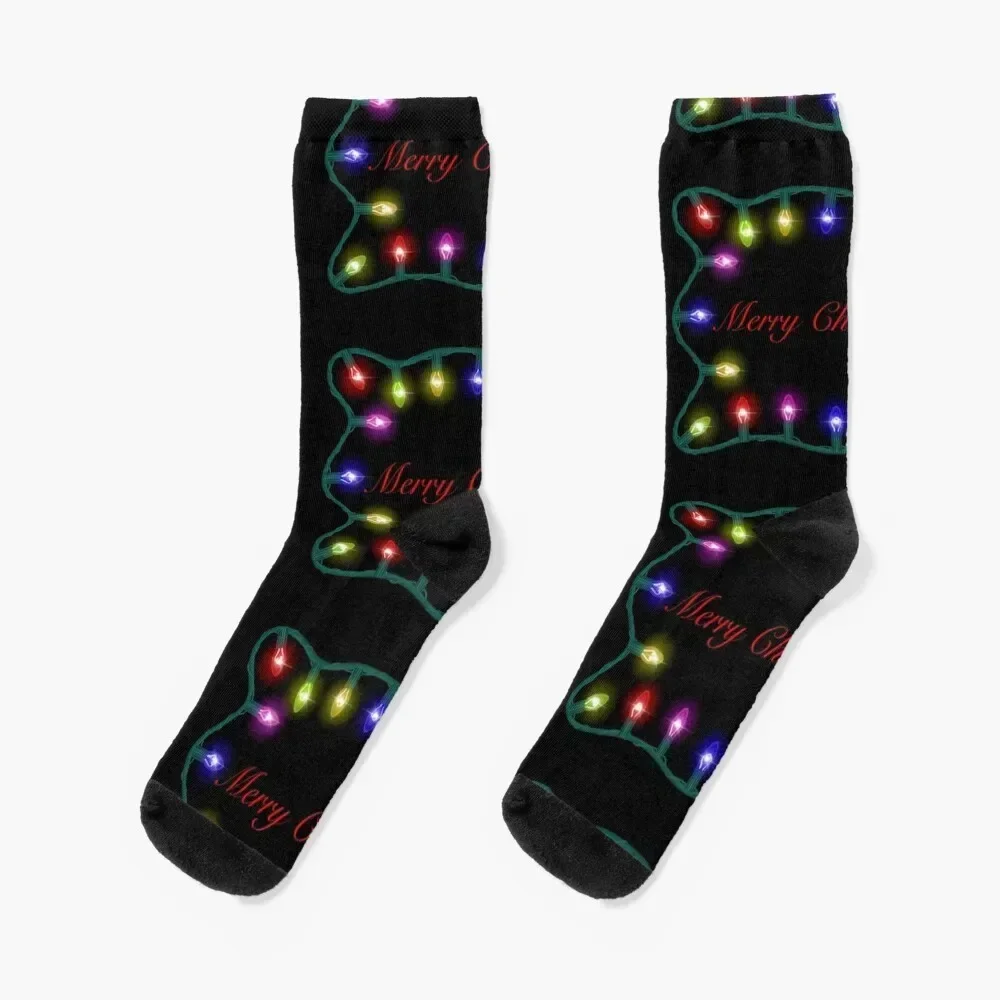 Christmas Lights Socks winter thermal floral Ladies Socks Men's