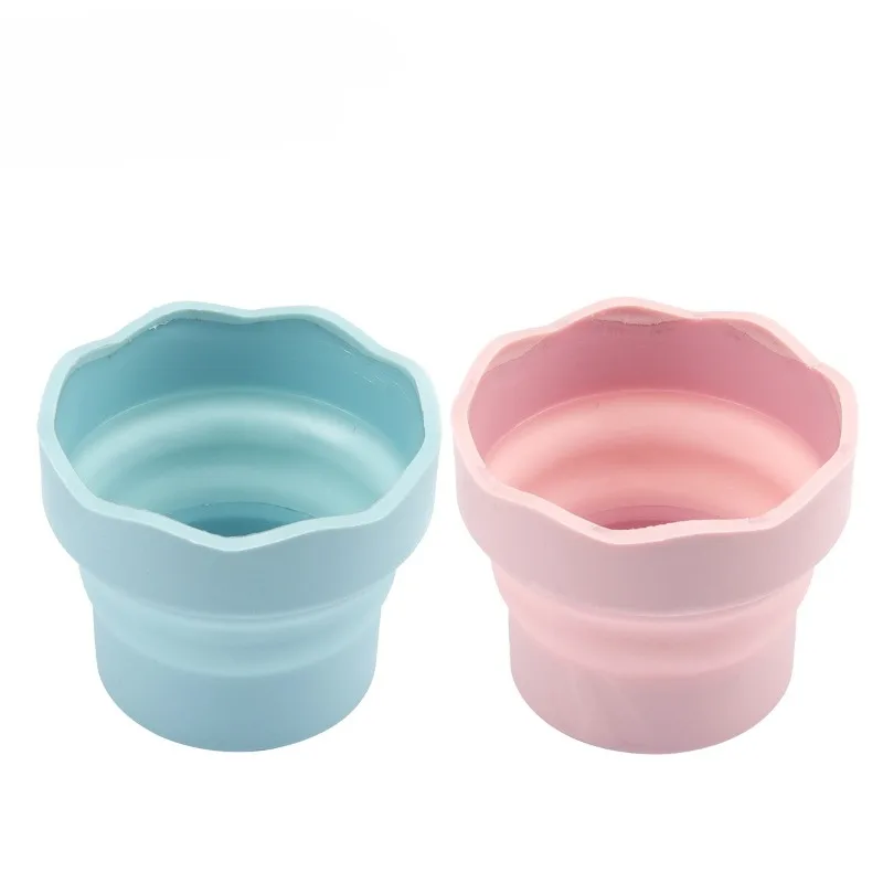 Paint Brush Basin Portable Collapsible Washing Bucket Silicone Washer Painting Palette Wash Pen Holder Cleaner Cup