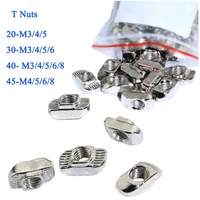 Perfil de aluminio M3 M4 M5 M6 M8 ranura tuerca en T tuerca en T deslizante martillo conector de fijación para UE 20 30 40 45Series 2020 3040 4040