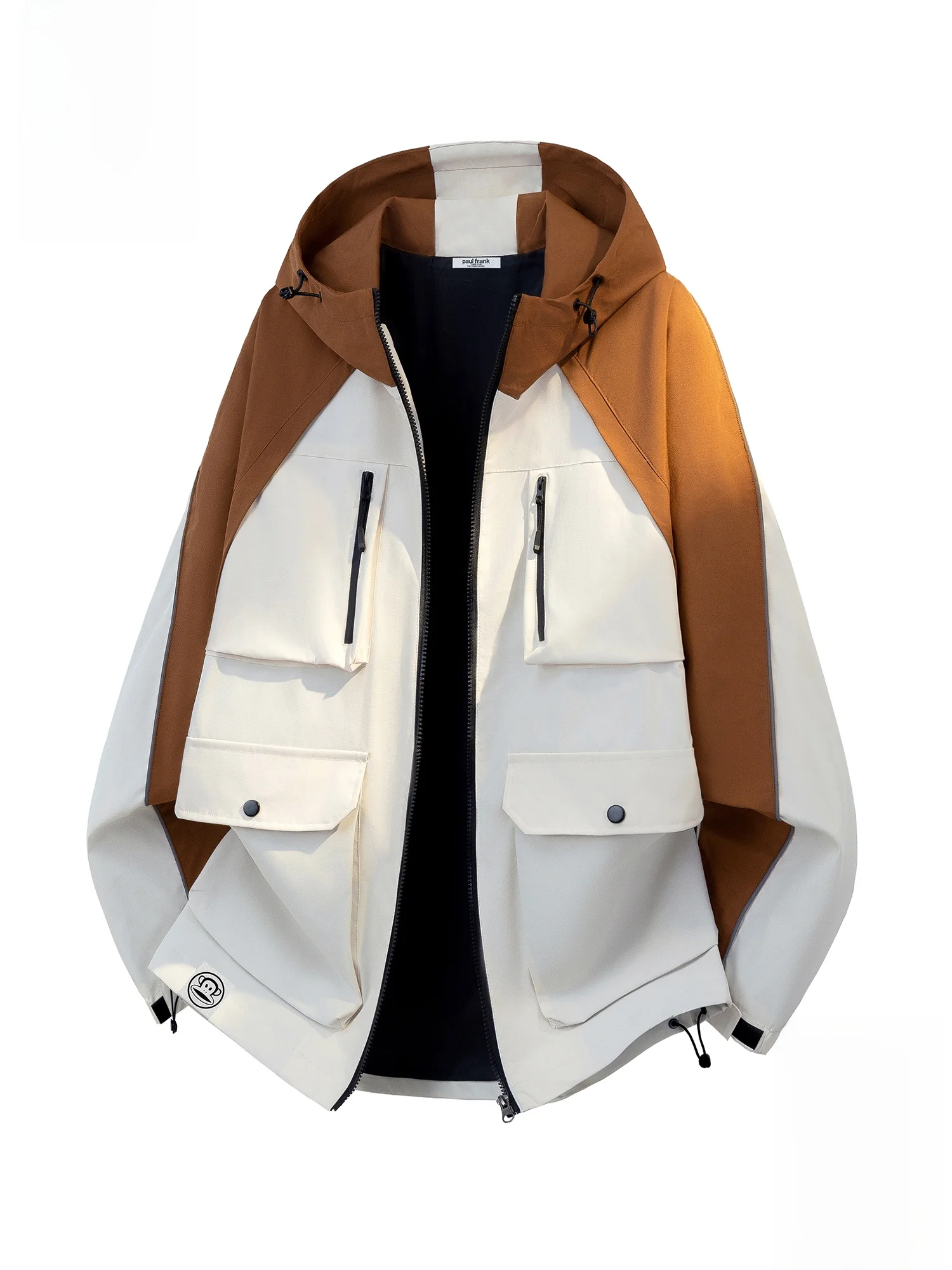 

PaulFrank Outdoor Workwear Jaet Men's Spring 2026 Retro Color Blo Hooded Coat Zipper Closure Long Sve Youth Faion
