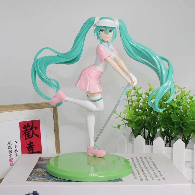 Anime Hatsune Miku Model Summer Memories Action Figures Golf Chapter Miku Figurines Car Decoration Doll Model Kids Toys Gifts