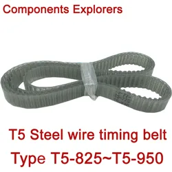 Steel wire Closed Loop Timing Belt PU Width10/15/20mm T5-825 840 850 860 875 880 900 920 940 950