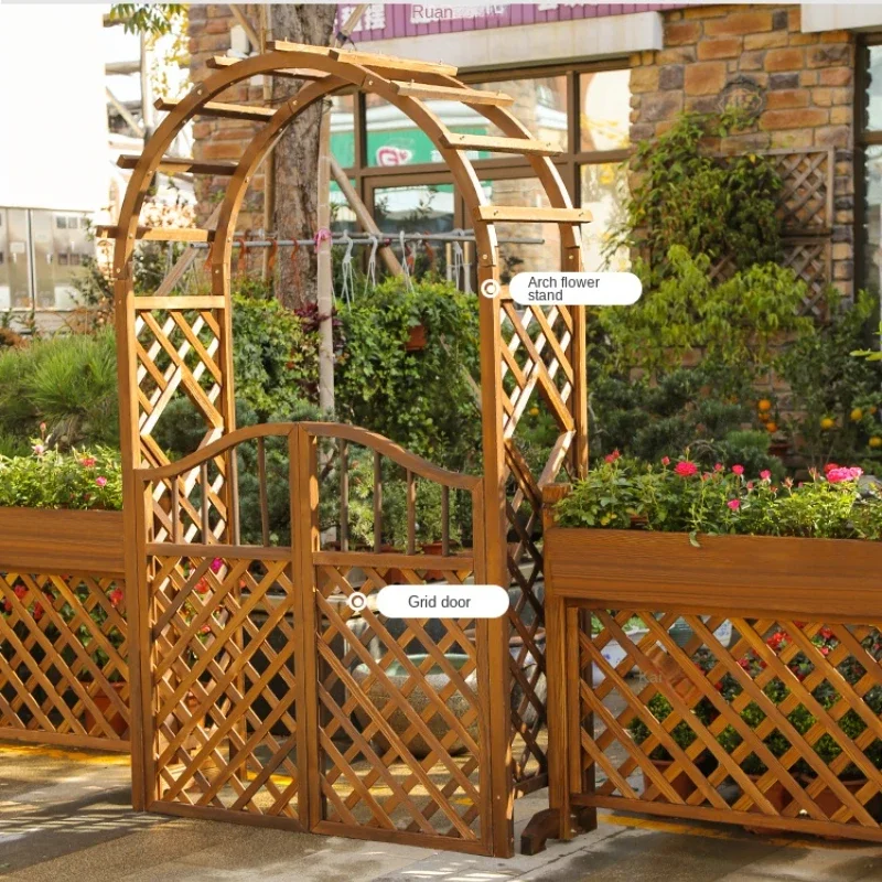 Antiseptic Wood Arch Outdoor Flower Rack