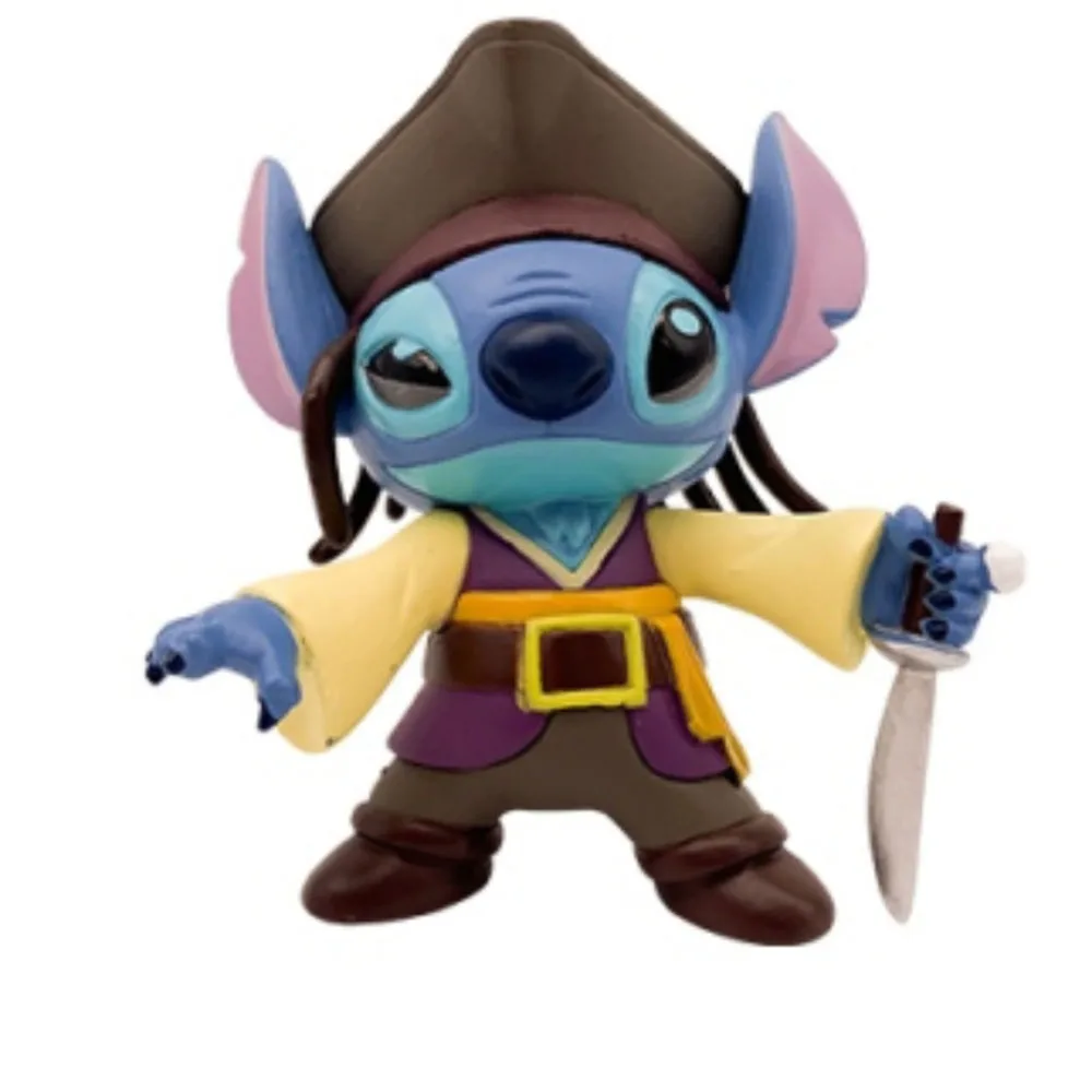Disney Lilo Stitch muñecas figuras de acción de juguete Piratas del Caribe Jack Sparrow lindo figura de punto juguetes regalos para niños