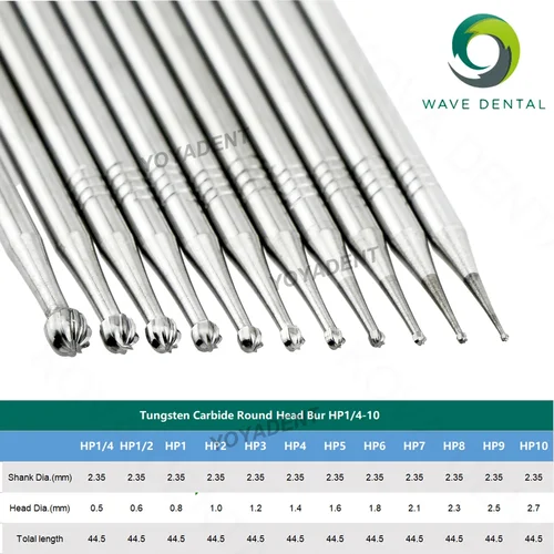 Imagen 2 del producto Fresas dentales WAVE, fresas dentales de carburo de tungsteno, diámetro HP de 2,35mm para cono de nariz recta, herramientas de dentista, 5 uds.