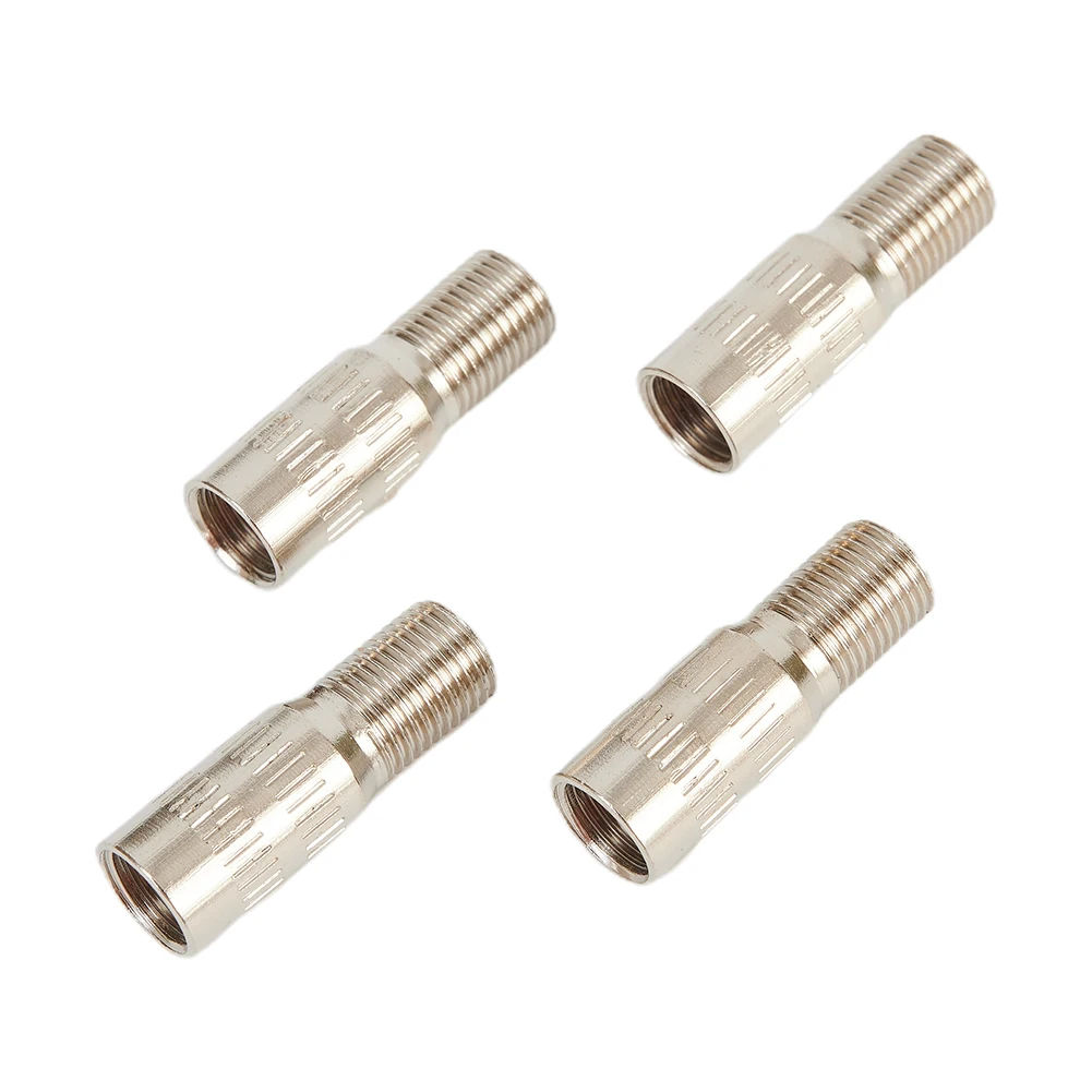 

Wheel Valve Stem Extensions Silver Tone Truck Tyre 25mm 27mm 4pcs Brass Cap Extender Screw-On Quality Practical