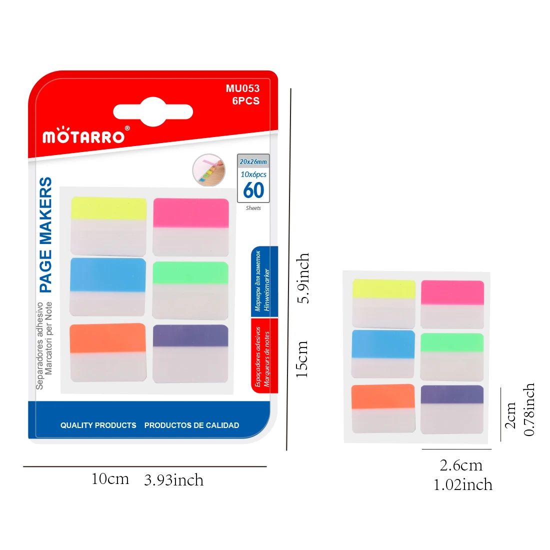 MOTARRO 6 Color Transparent Waterproof Sticky Notes Index Tabs For Page Marker File Classify Planner Stickers Office Suppies