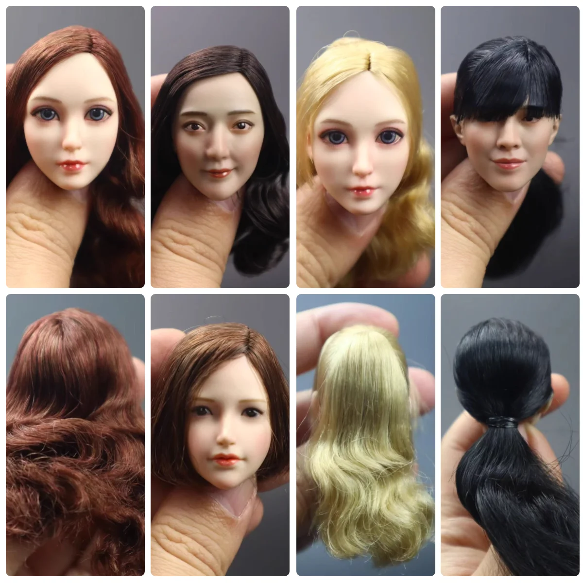 

Best Sell 1/6 Cute Beauty Schoolgirl Female Vivid Head Sculpt Carving with Hair Toys Model For 12" TBL PH Action Figure Collect