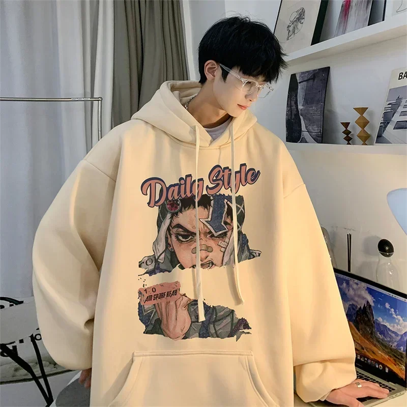 

Men's Oversized Hoodie White With Hat 5XL Fashion Hoodies Oversize for Men Hip Hop Print Man Casual Wear Hoody Male Sweatshirt