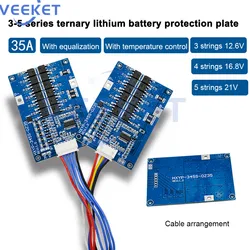 3S 4S 5S 35A Lithium Battery Protection Plate 18650 with Equalizing Heat Sink Anti Overcharge and Over Discharge