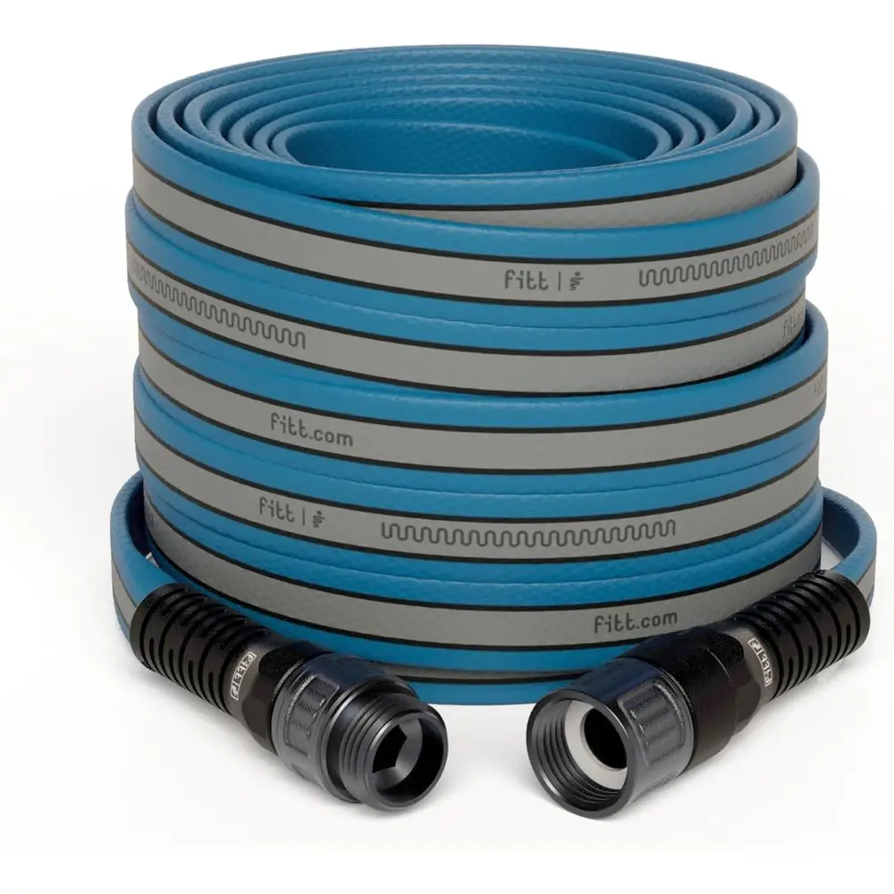 

HiFlo Water Hose 100ft, Multipurpose Flat Garden Hose, Easy to Use and Long-lasting Performance, Grey