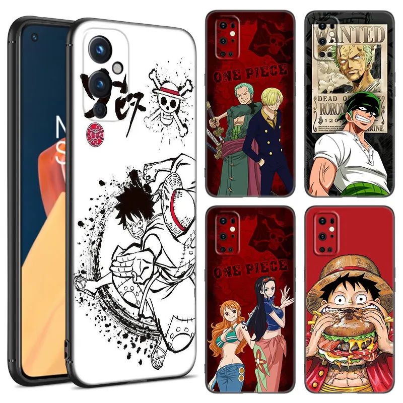 Anime One Piece Black Silicone Phone Case For OnePlus 9R 10R 11R 12R ACE 2 Pro 2V 3V Nord CE 2 3 Lite 4 N10 N20 N30 SE 5G