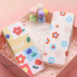 Mimiyou Daisy Pattern PU Spectacle Cases for Eyeglasses Fashion Folding Sunglasses Box Bag Portable Triangle Eyewear Protector