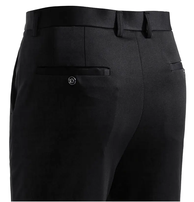Herren Slim Fit Stickerei Anzughose Elastische Stretch Gerade Lässige Hose Männliche Business Formelle Lange Hose – Detail 9