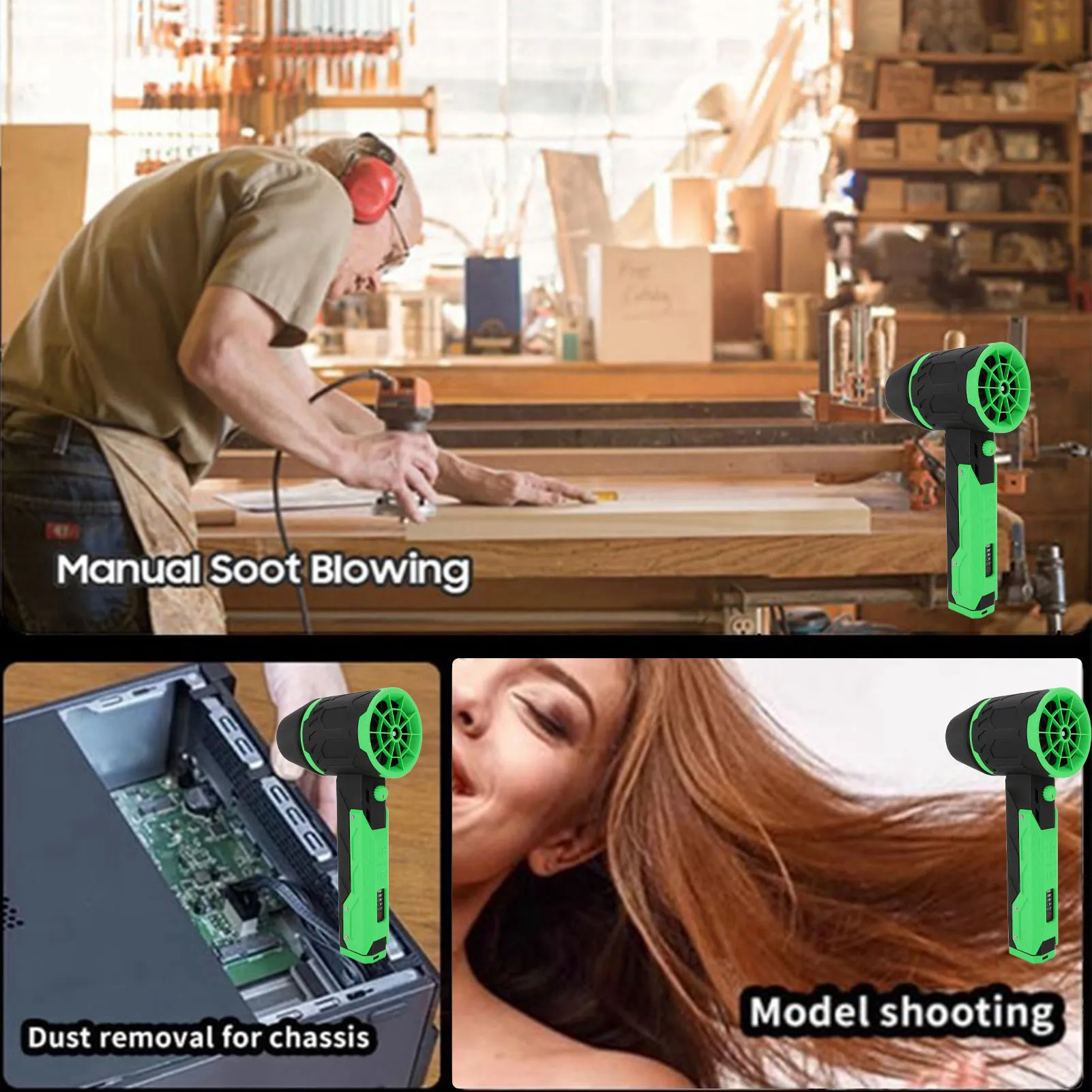 Dry Blower 8000mAh Large Capacity Battery 180000RPM  Turbo Fan Type C Fast Charging 64mm Brushless Motor for Keyboard