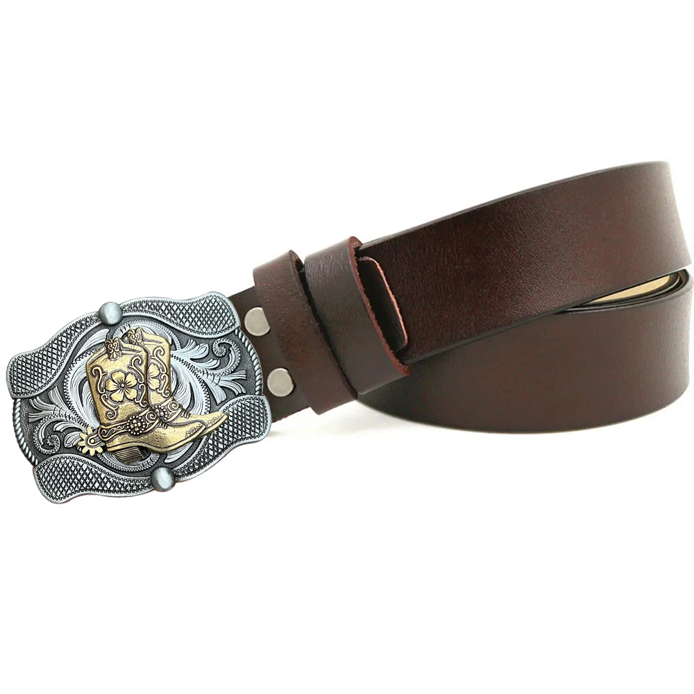 

Cowskin Cinturones Para Hombre Mens Belts with Buckles Genuine Leather Cinto Masculino