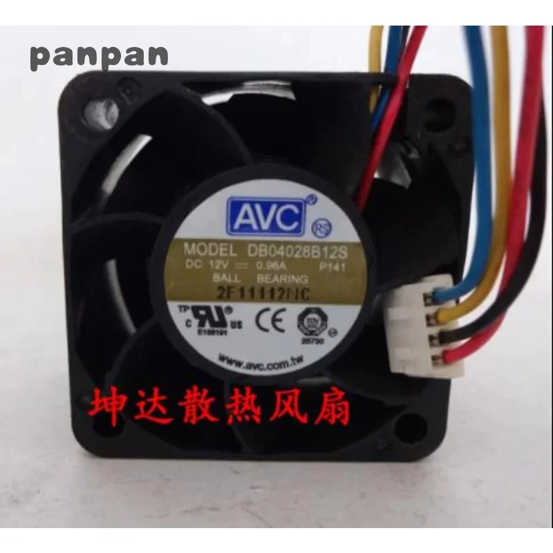 New CPU Cooling Fan For AVC DB04028B12S 12V 0.96A 4CM PWM Violent Fan 4028 40*40*28mm