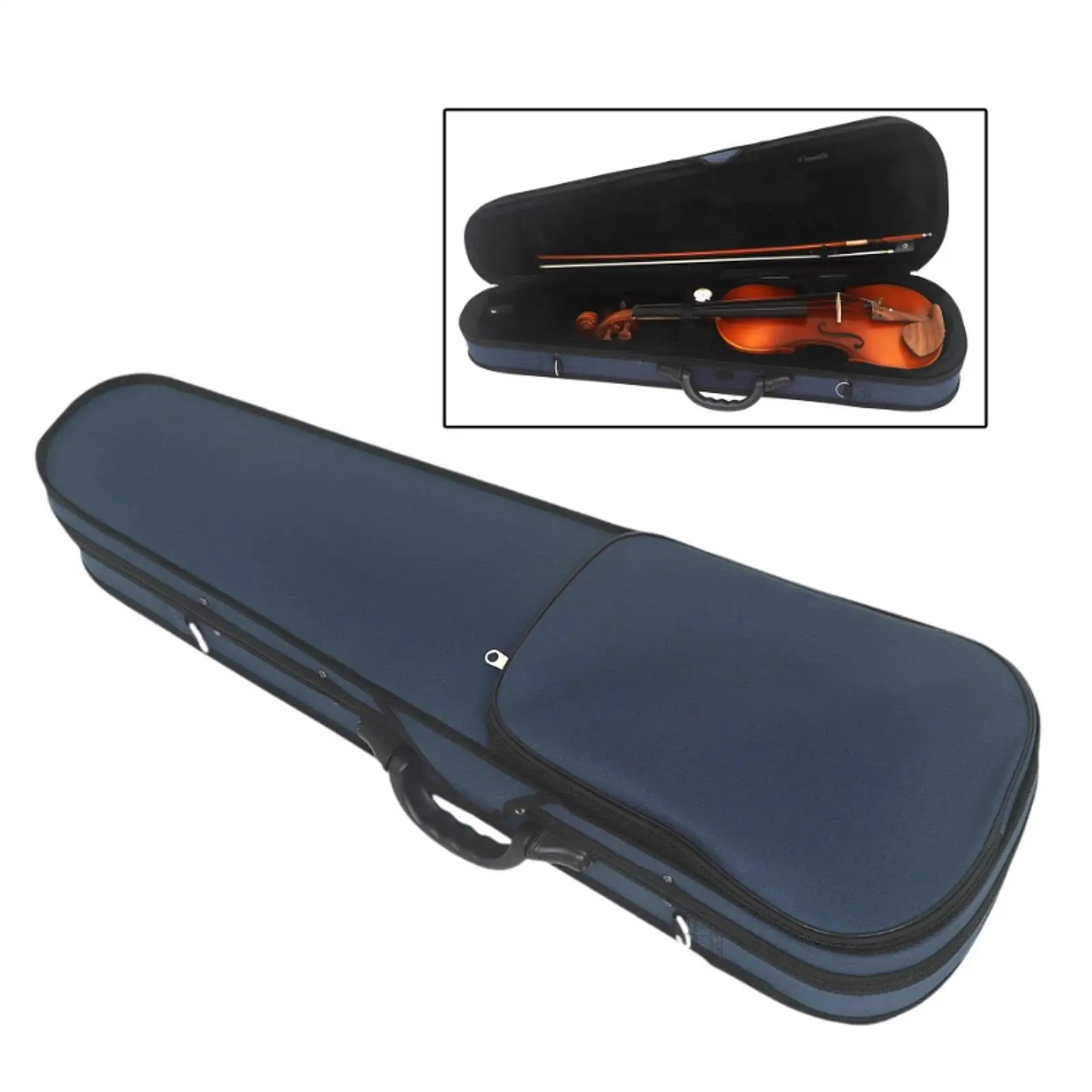 Estuche para violín de tamaño completo 4/4 con higrómetro, funda para violín, caja para violín, bolsa de transporte de viaje para jugadores, regalo para entusiastas de los amantes del violín