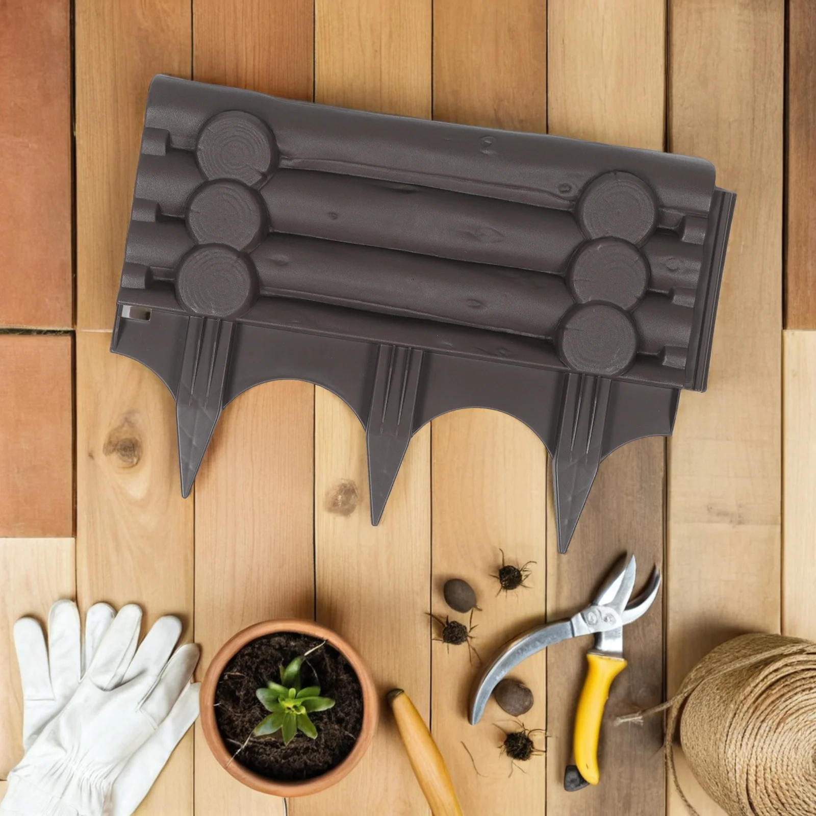 

2Pcs Plastic Garden Edging Fence Panels Outdoor Yard Flowerbed Animal Barrier Landscape Path Patio Decorative Lawn Picket Fence