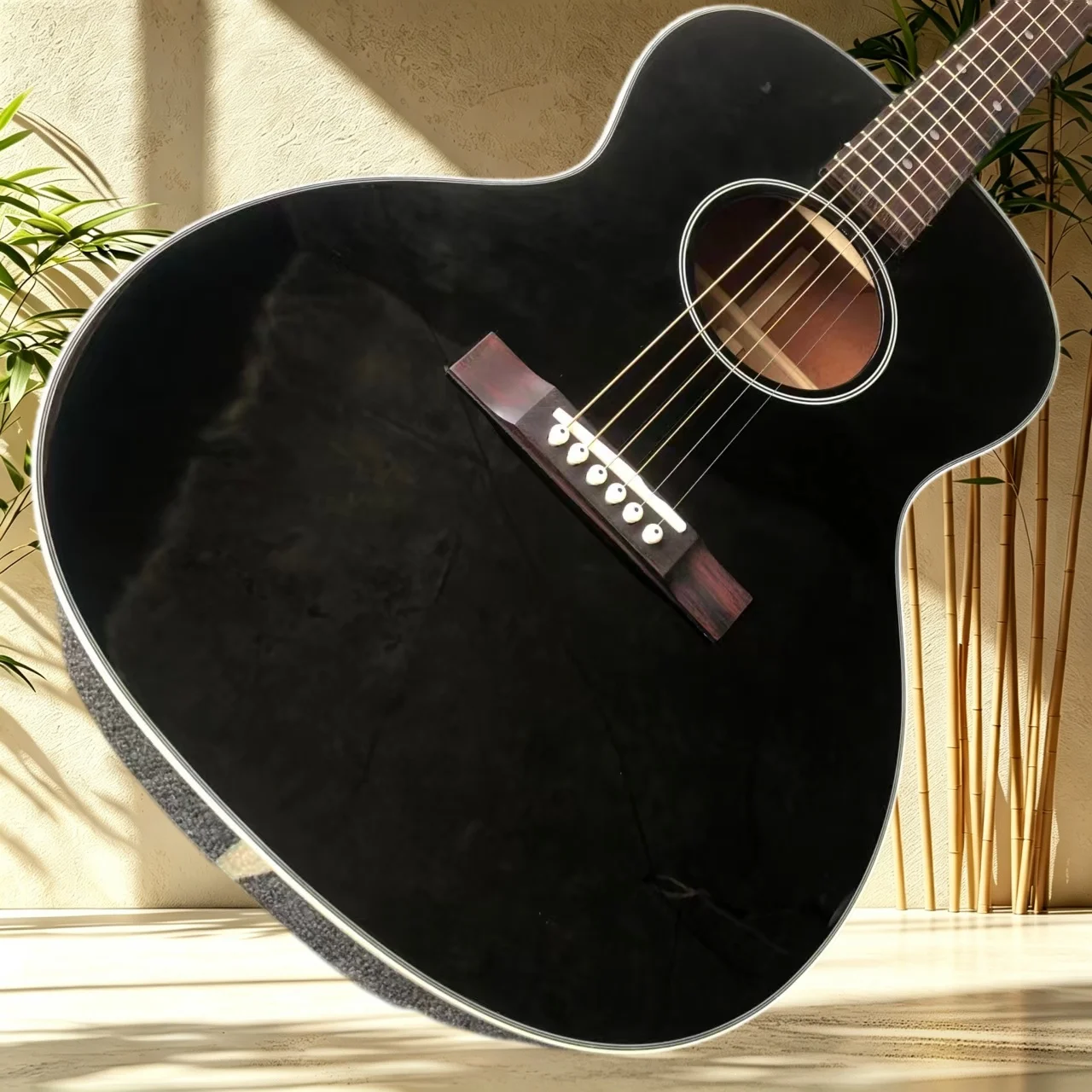 L00 Acoustic Guitar Spruce Top Mahogany Back Sides Rosewood Fretboard Gloss Black Folk Blues Vintage Pop Fingerstyle Guitar