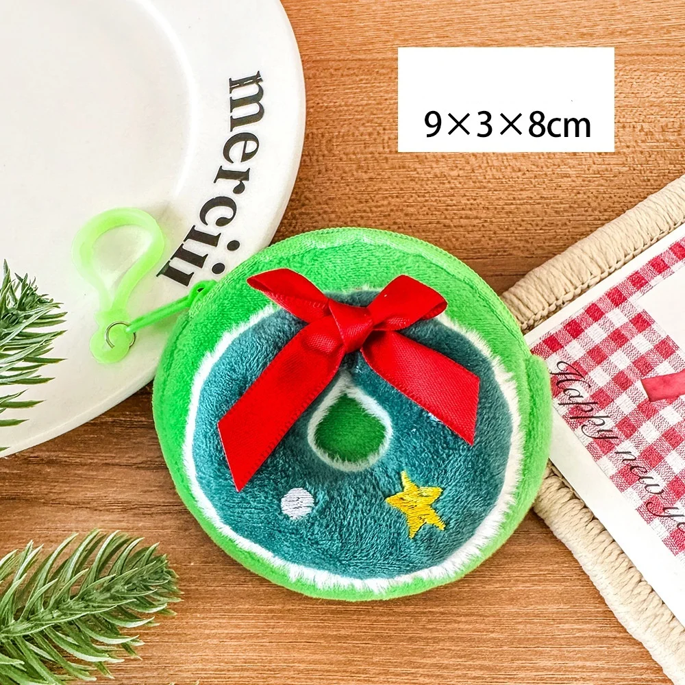 الكرتون سانتا كلوز المحفظة لطيف عيد الميلاد أفخم محفظة نسائية للعملات المعدنية حقيبة سلسلة مفاتيح قلادة المحمولة حقيبة التخزين الصغيرة الاطفال هدية الكريسماس #6