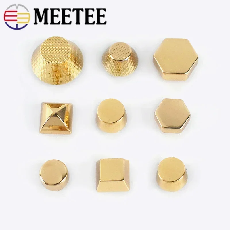 Meetee 10/20/30pcs Metal Studs Buckle For Bag Rivet Screw Handbag Bottom Decor Nails DIY Leather Craft Hardware Accessories