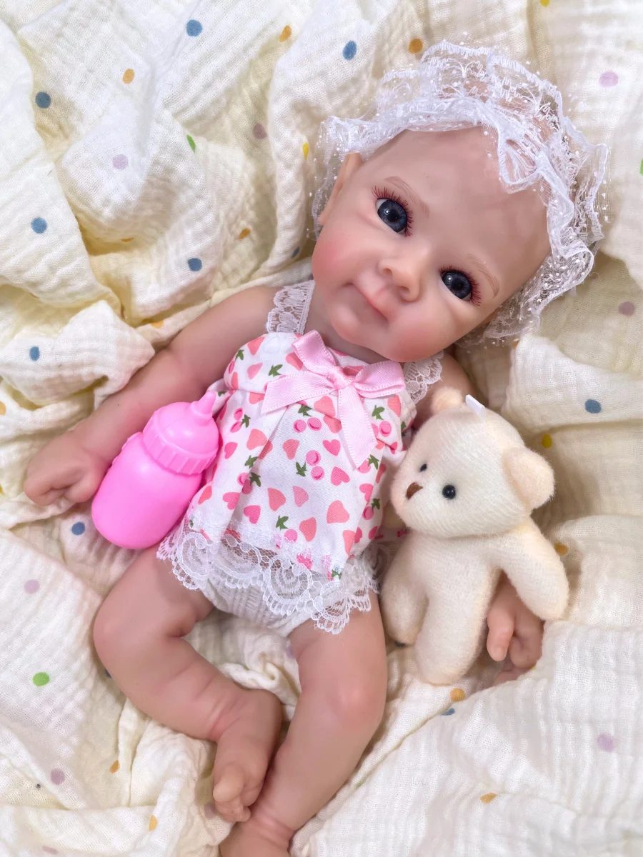 13 Inch Bettie Doll Full Solid Silicone Reborn Baby Doll Washable Body Girl Adorable Silicone Soft Doll Birthday Christmas Gift