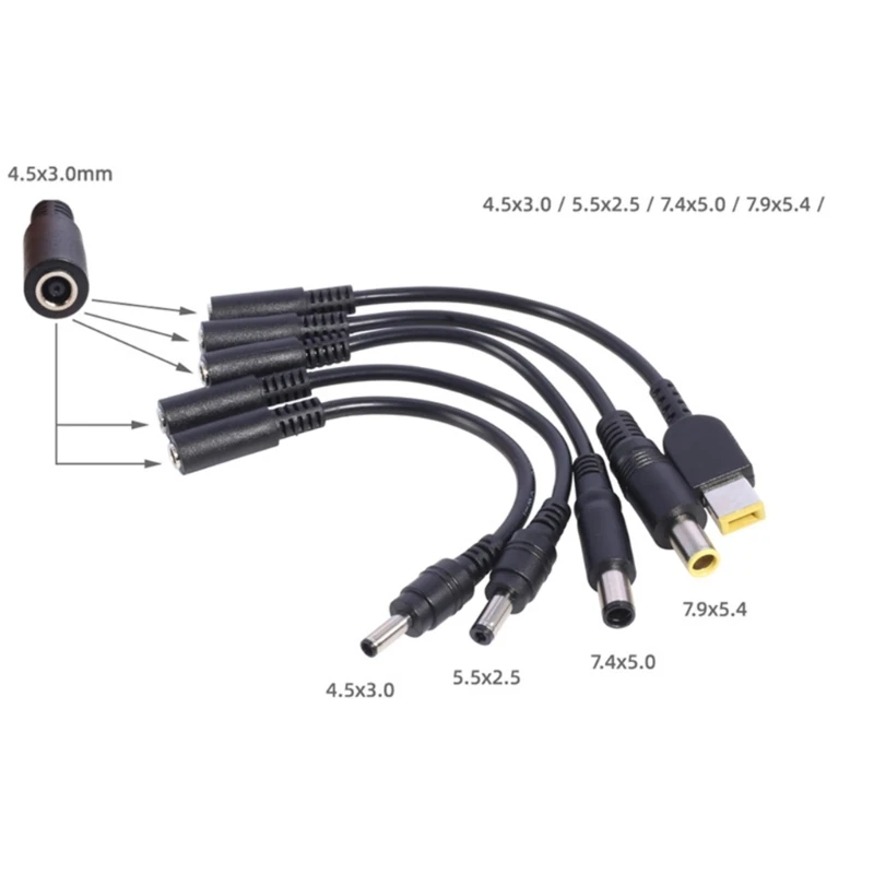 4.5x3.0 Female to Male 4530/5525/7450/7955/Square Port Laptop Computer Power Charging Connector Cable 90W