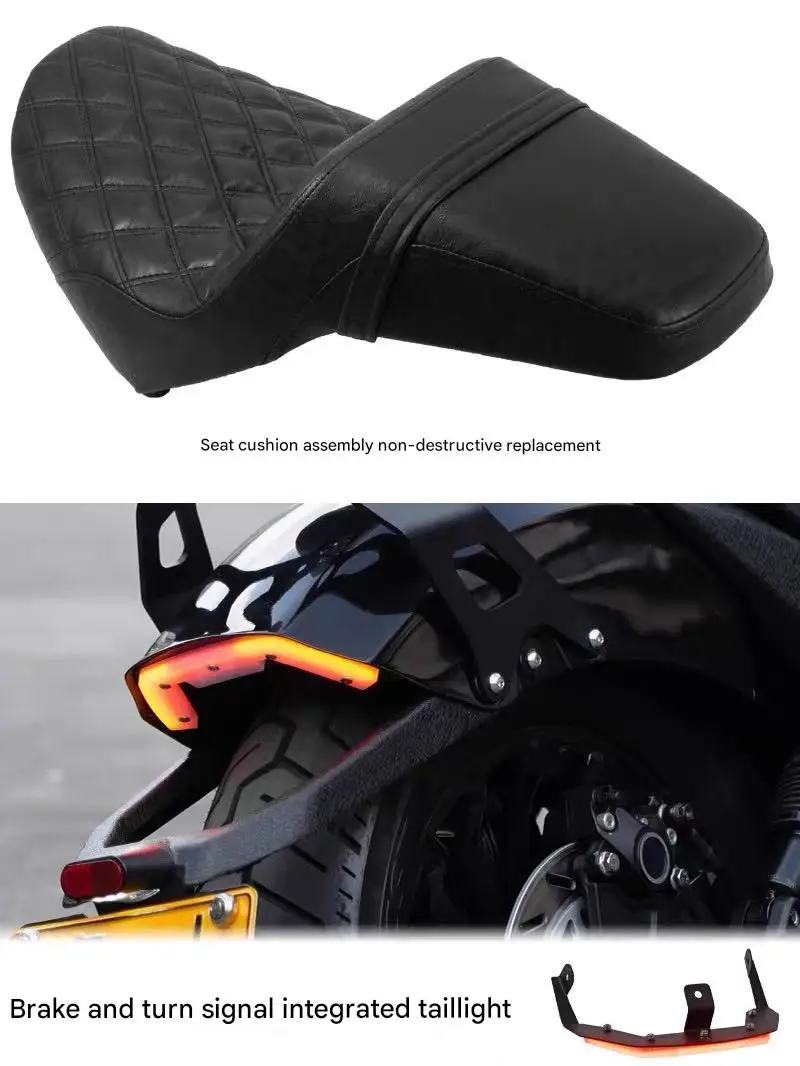 FOR BENDA Dark Flag 500 V-Twin Integrated Seat Thick High-Density Foam Saddle Waterproof Wear-Resistant PU Leather Step up down