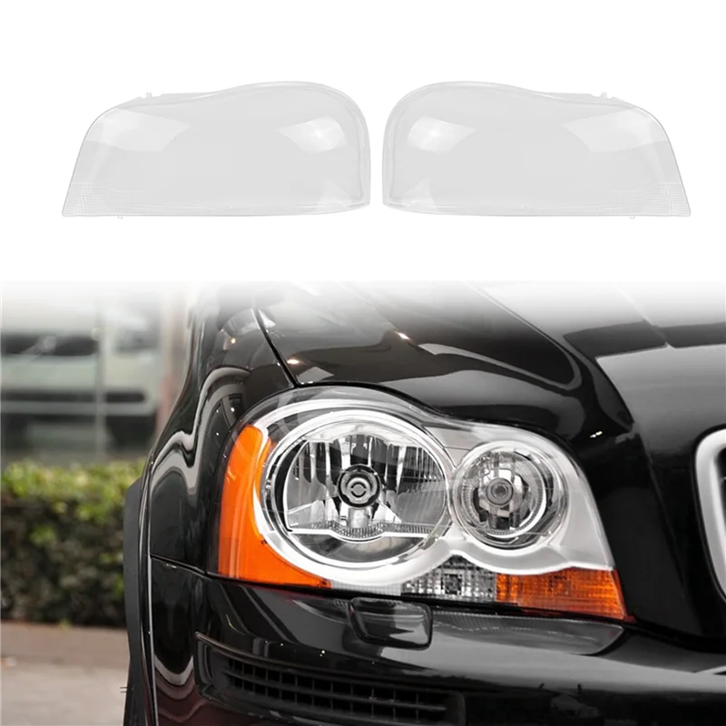 

2X For Volvo XC90 2004-2013 Left Headlight Shell Lamp Shade Transparent Lens Cover Headlight Cover