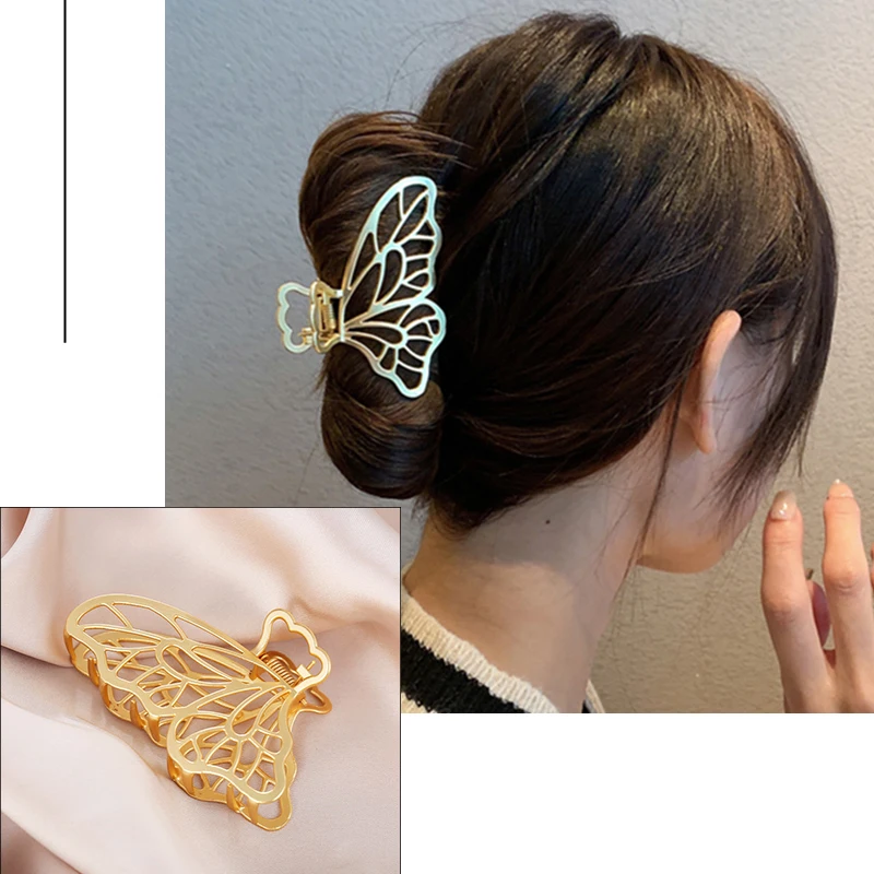 Trendy Eenvoudige Metalen Grote Haar Klauw Krab Voor Vrouwen Koreaanse Geometrische Zilver Kleur Haar Clips Haarspeld Hoofdband Haaraccessoires