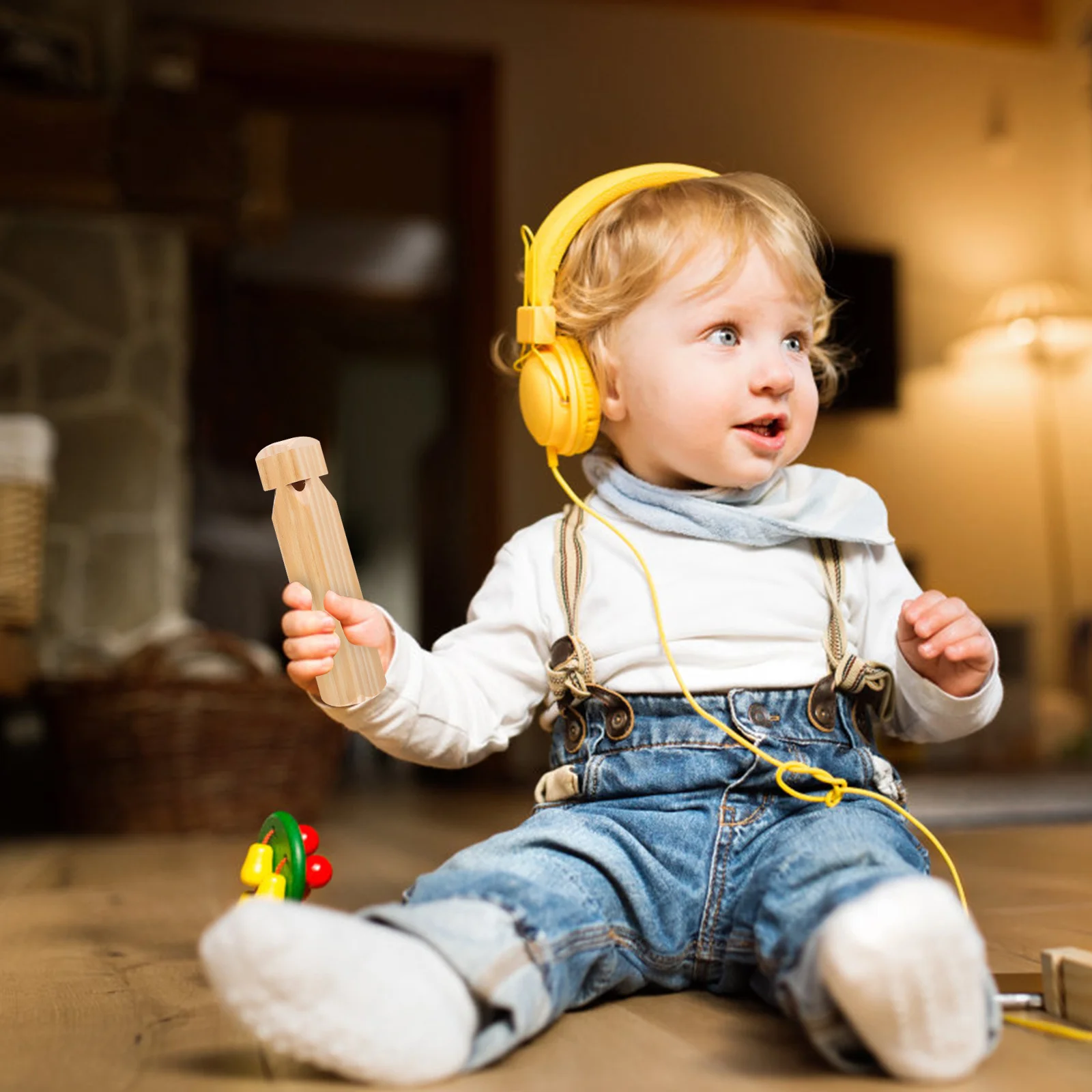 

1pc Wooden Whistle For Kids Train Sound Educational Musical Instrument Party Favor Noise Maker Children Wind Plaything