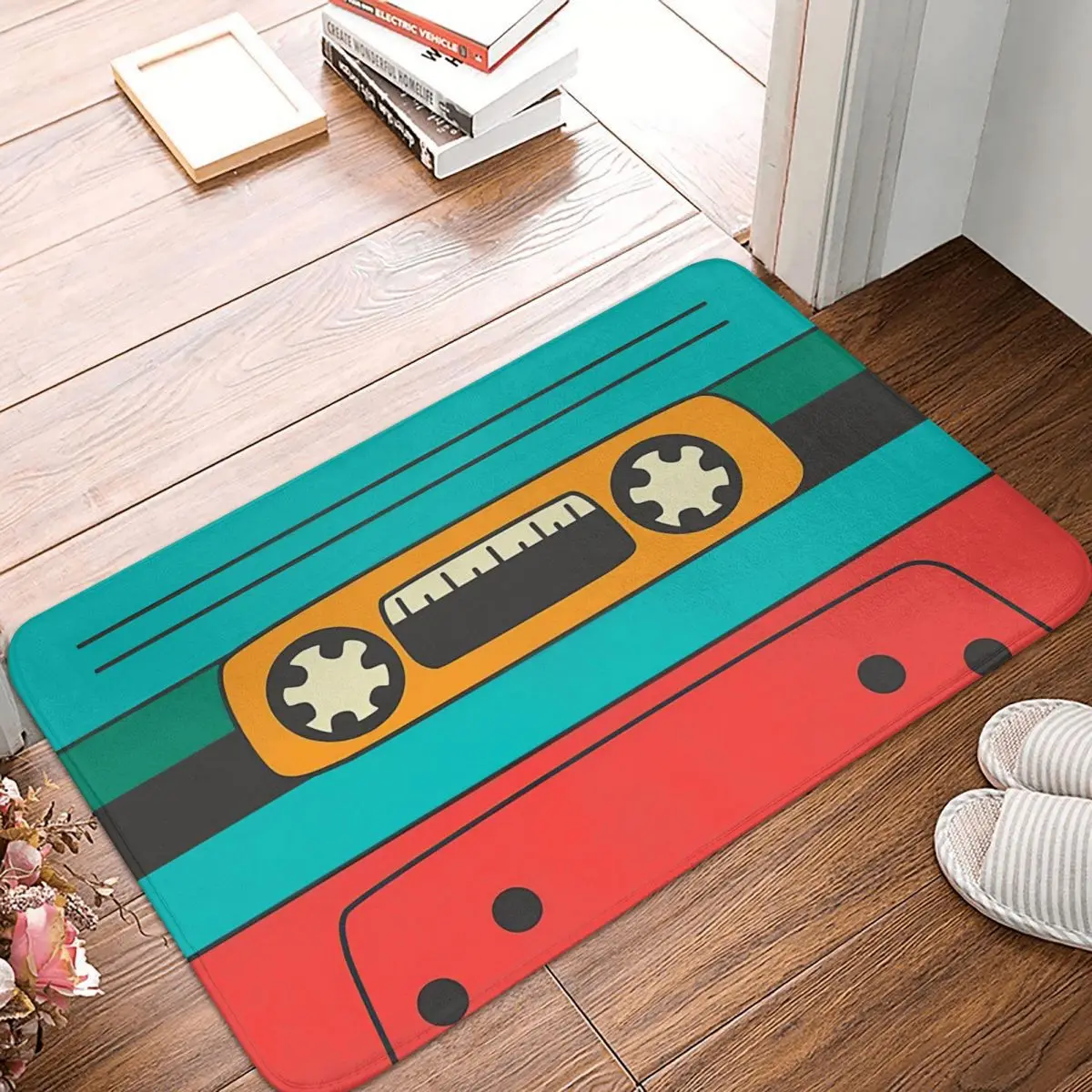 Colorful Cassette Tape Doormat Rug carpet Mat Footpad Bath mat Non-slip toilet Balcony Parlor durable Washable